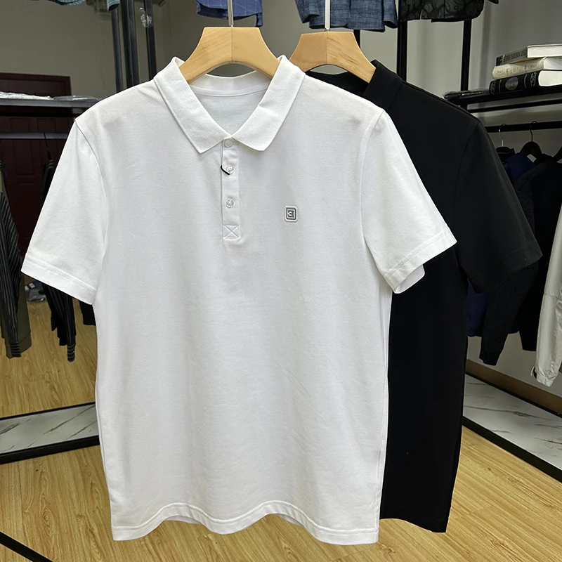 简约舒适透气翻领男士短袖POLO衫修身基础体恤衫 Y5T0148