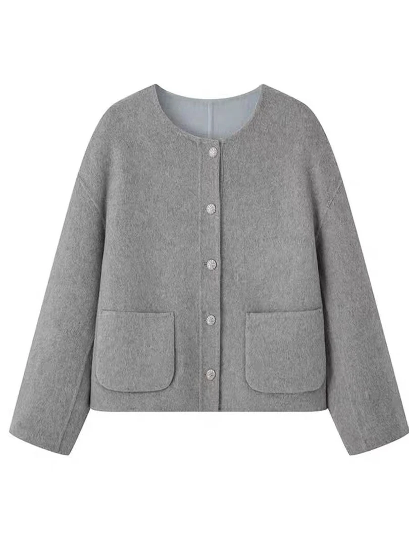 两面穿单排扣双面呢外套19