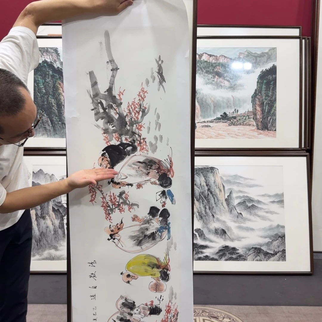 国画带框绘画160/45尺寸