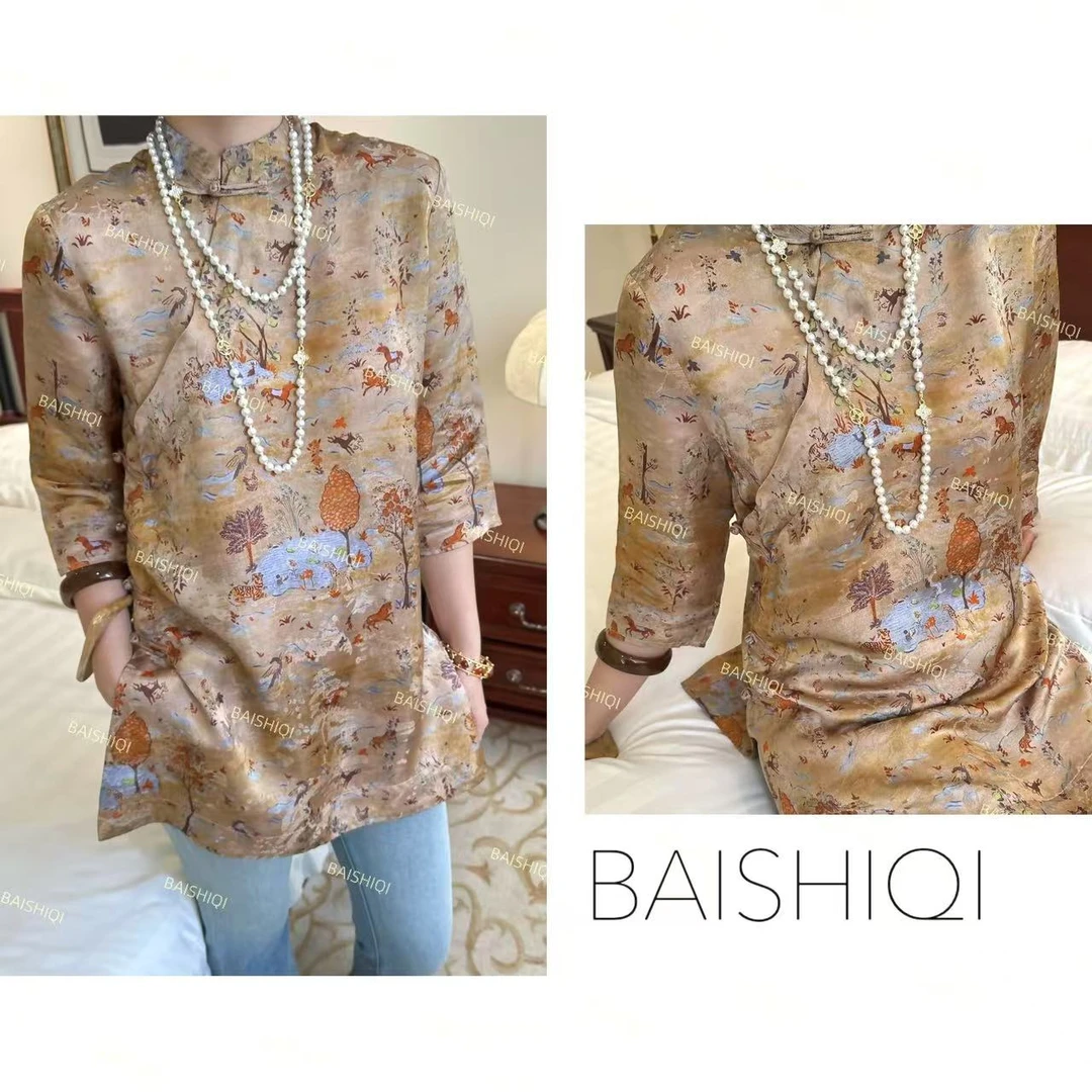 BAISHIQI【爱玛】NEW 新中式国风提花上衣B03162