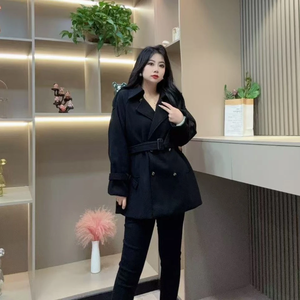 秋季外套-尊 608 时尚气质洋气设计腰带扣设计胖MM大码女装新款
