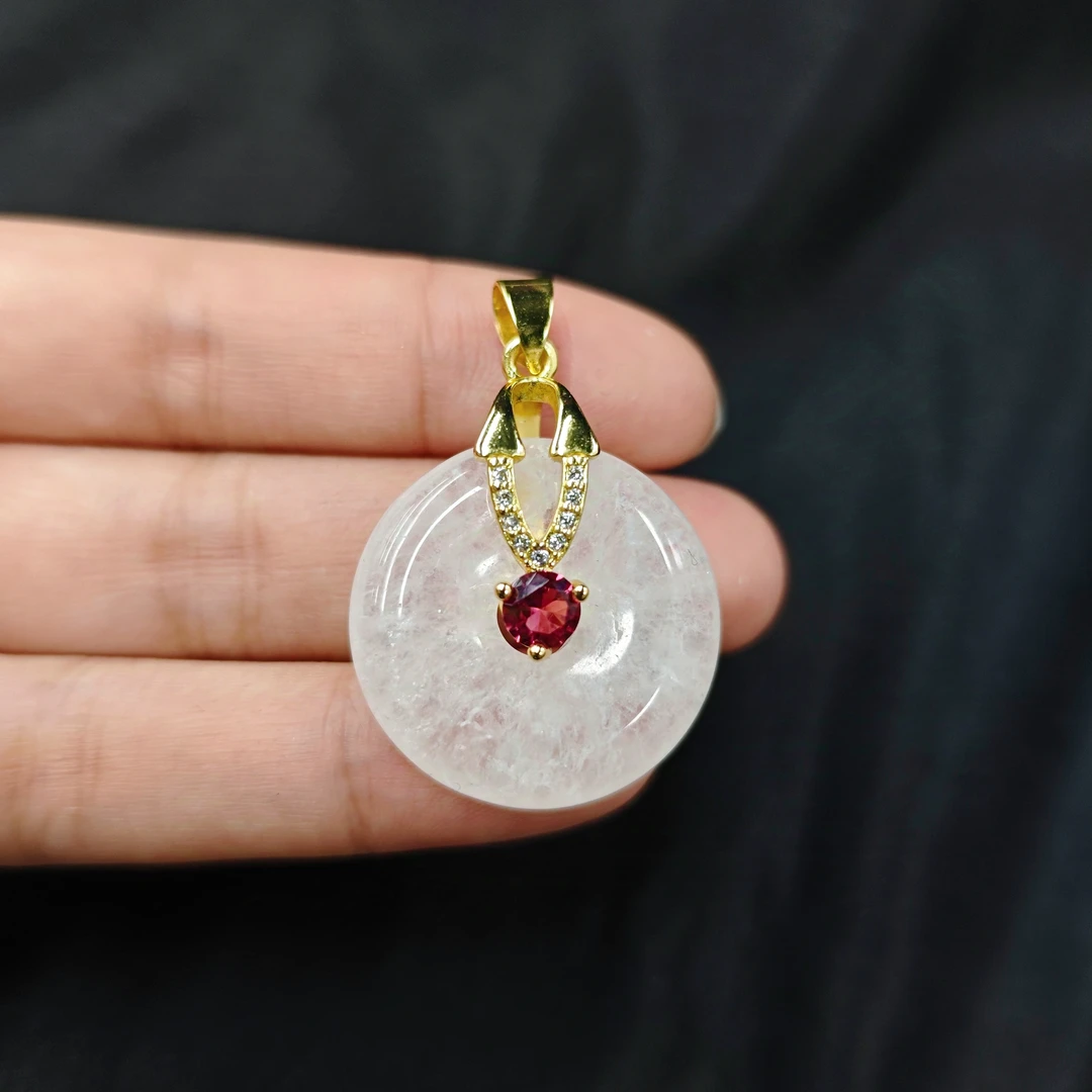 水晶面包圈吊坠C07-41赠礼盒(多样性发)不含链