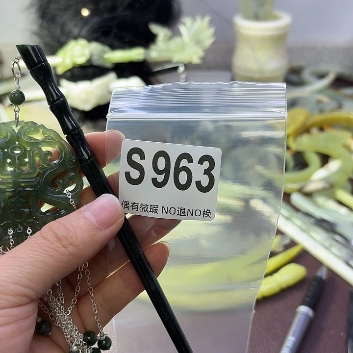 蛇纹石玉合金发饰小***啊