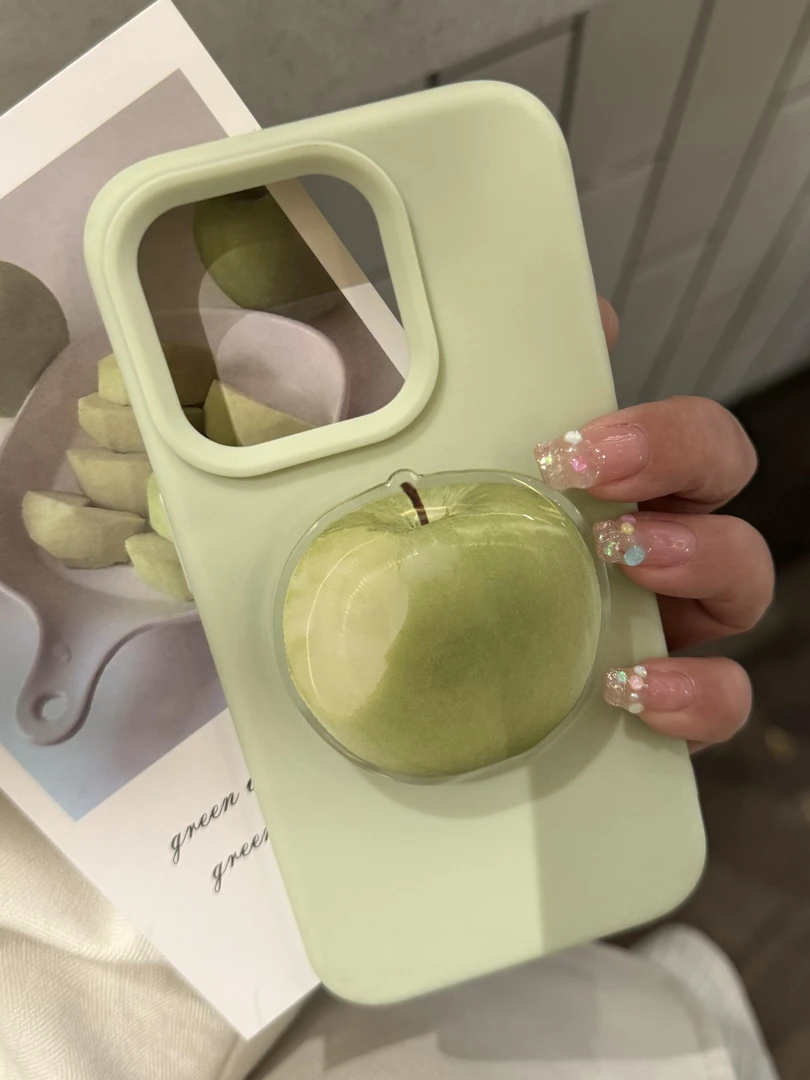 春夏绿色青苹果支架15promax苹果16手机壳iphone14适用13小清新软