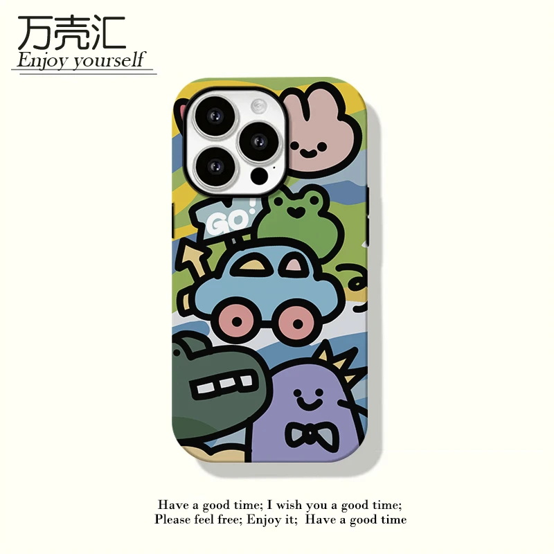 菲林二合一适用苹果16/15promax涂鸦手机壳磁吸14/13女11卡通12套