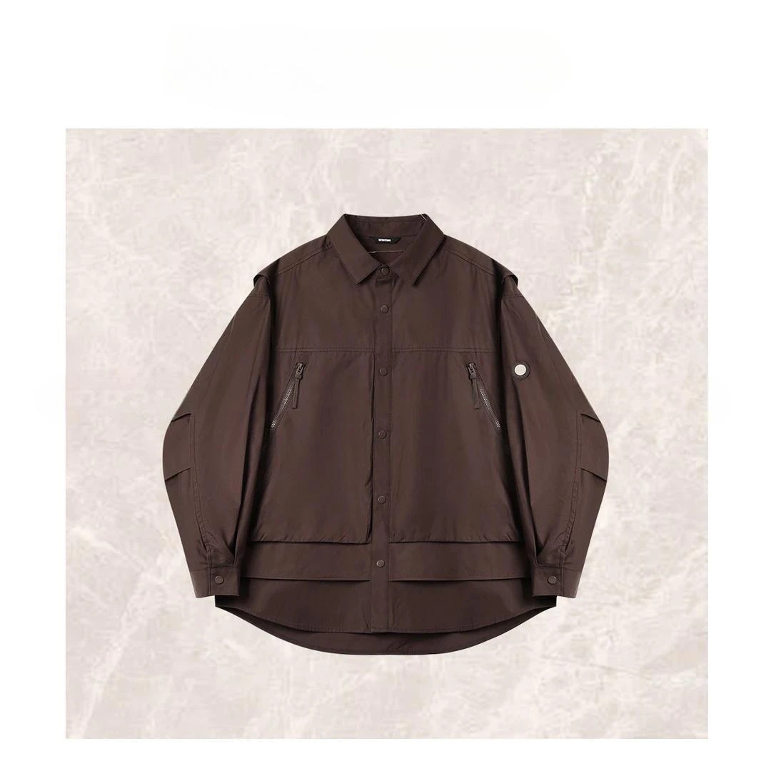 【户外工装风假两件外套】初秋新款情侣宽松休百搭闲夹克7878