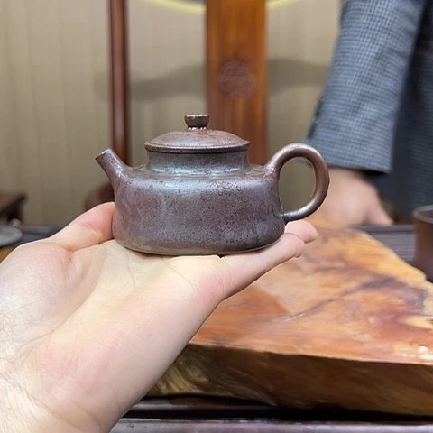 玩*么戬谷龙窑坭兴陶柴烧茶壶831