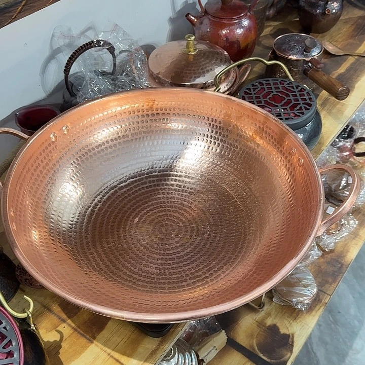 紫铜手工双耳锅39口径