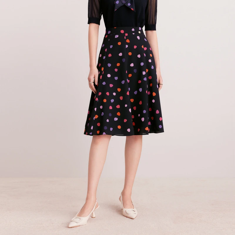 【晨粉专享价】珂莱蒂尔高贵遮肚子设计感显瘦百搭半裙KW02862Q7