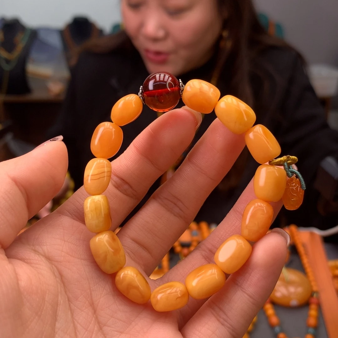 蜜蜡手串未镶嵌天然