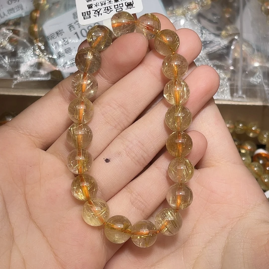 佛***士未镶嵌手链水晶金发晶9.8mm
