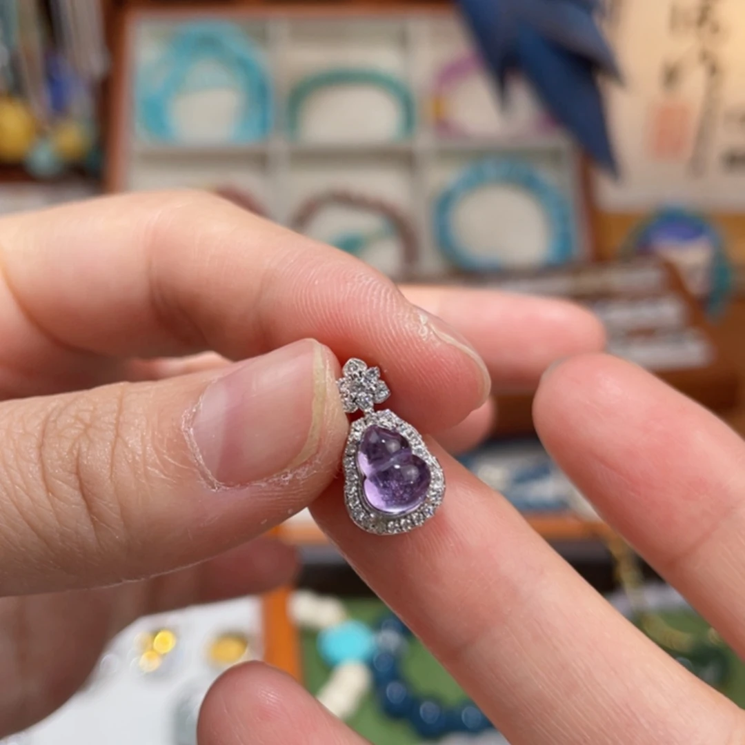 社***芫银S925镶嵌颈饰紫晶
