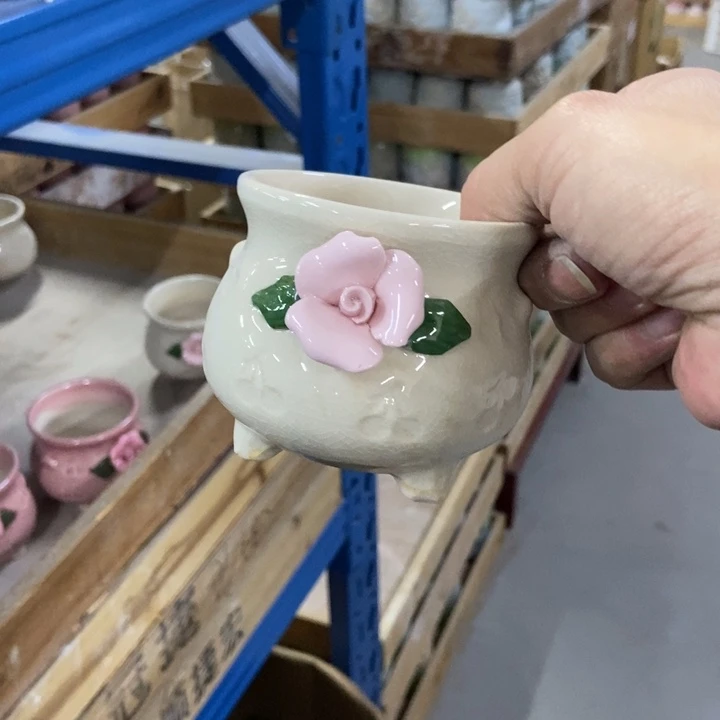 陶瓷花盆单场满9.9发8*7.5樱桃