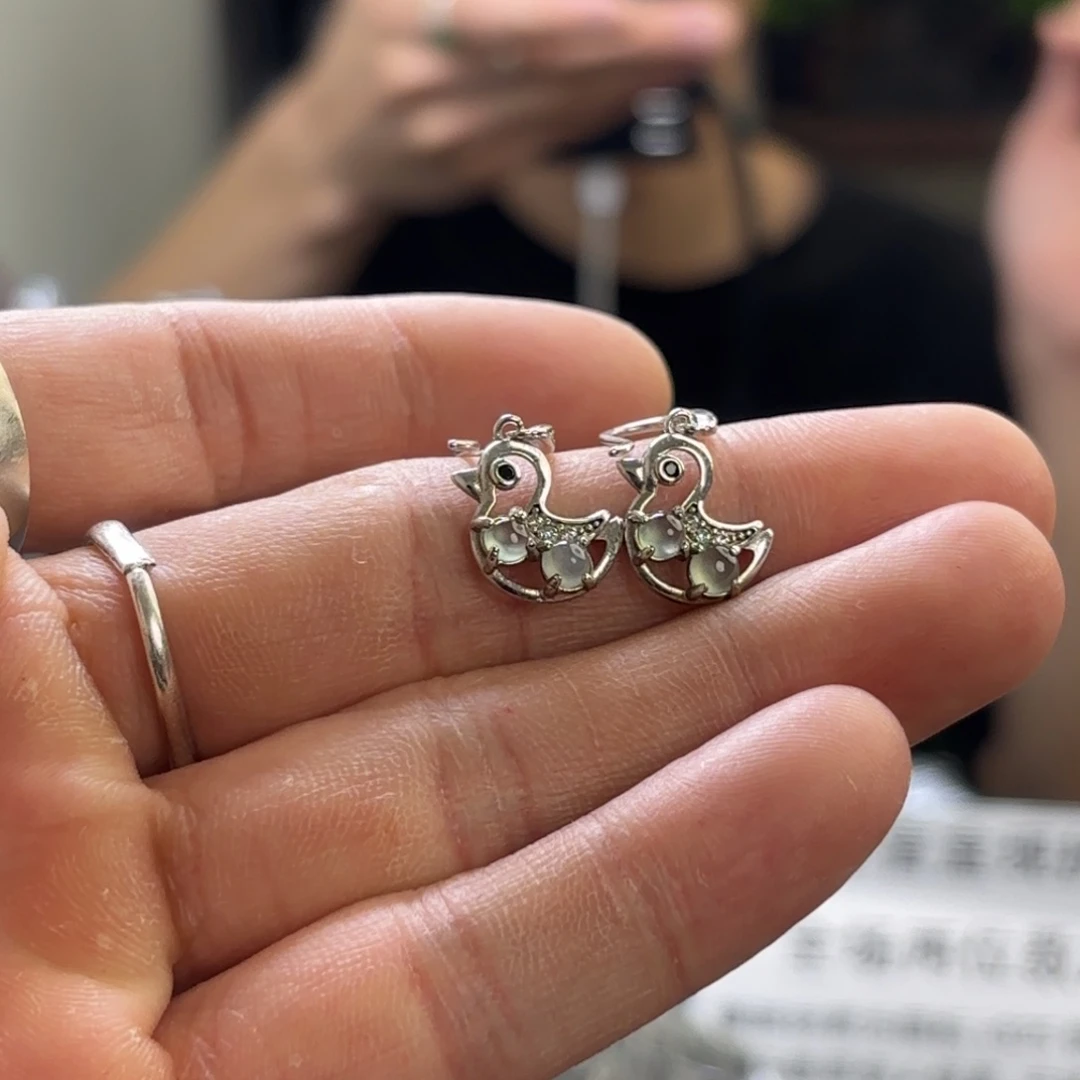翡翠银S925镀金镶嵌颈饰