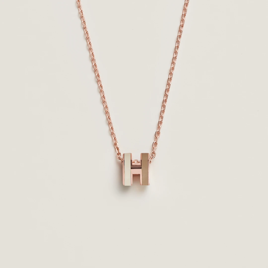 未使用 Hermes/爱马仕 迷你pop H项链 拼色 带盒带手提袋