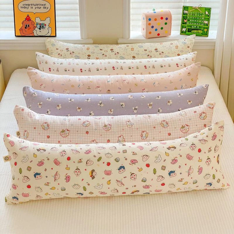 日本无印品质新款双层纱全纯长条抱枕可拆洗枕头侧睡枕夹腿学生孕