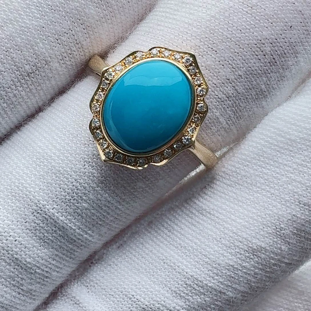 绿松石18K金镶嵌配饰咿**语