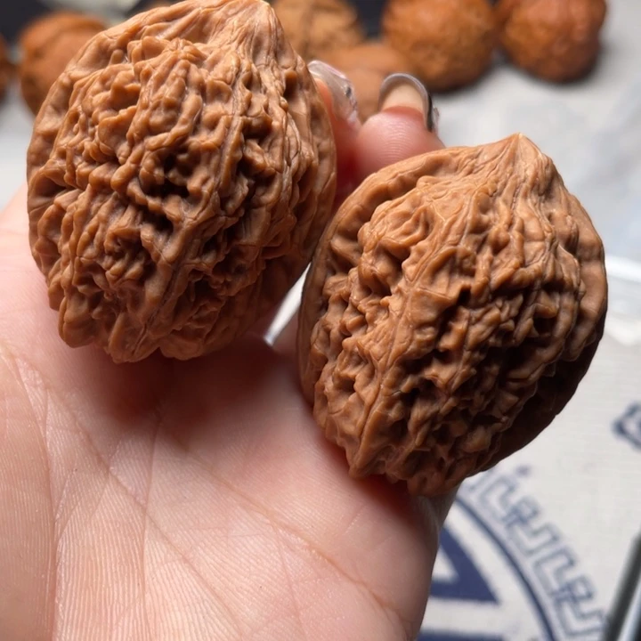 绽***蓝文玩核桃把件大蒜头