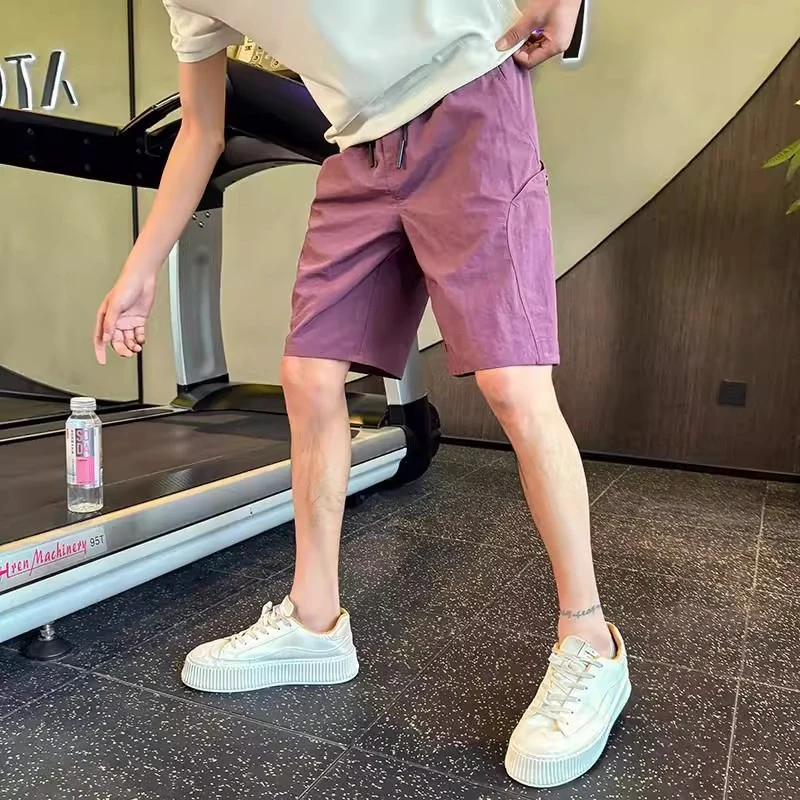 夏季速干透气工装短裤潮牌男士休闲运动五分裤冰丝宽松沙滩裤中裤