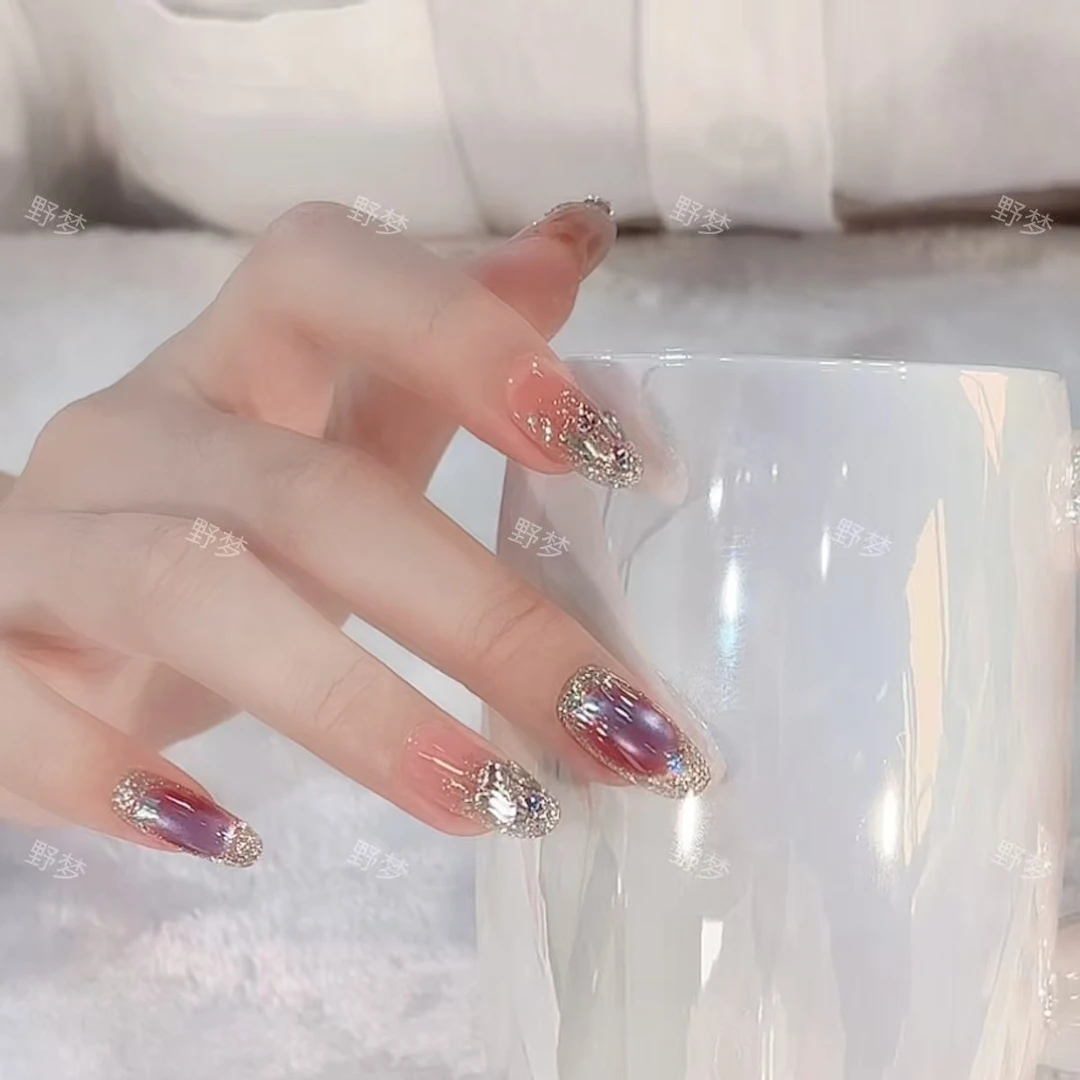 【紫韵流光】紫色猫眼显白手工穿戴甲10片装可拆卸宠粉气质美甲