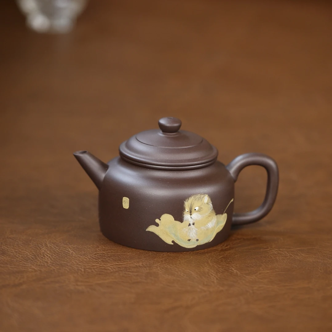 剑流宝钟·泥绘装饰          /容量180cc/本山紫泥