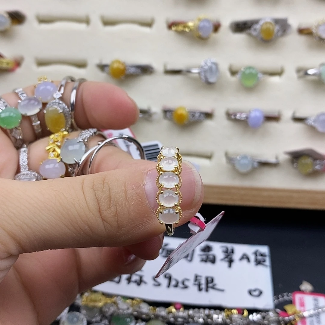 翡翠银S925镶嵌戒指