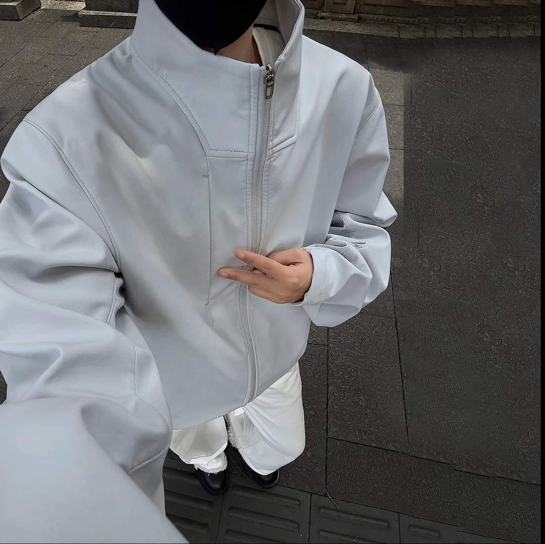 lulu同款打版纯色软壳科技绒防水冲锋衣运动立领轻奢百搭男女同款