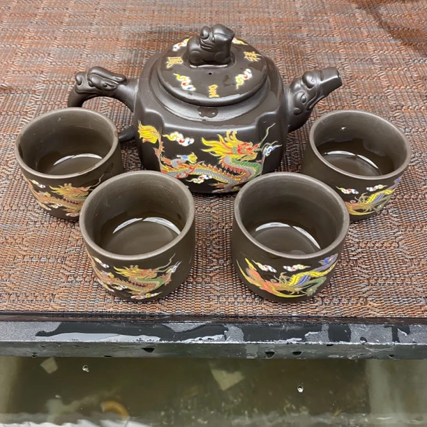 350毫升四方龙尊凤鸣壶 一壶四杯