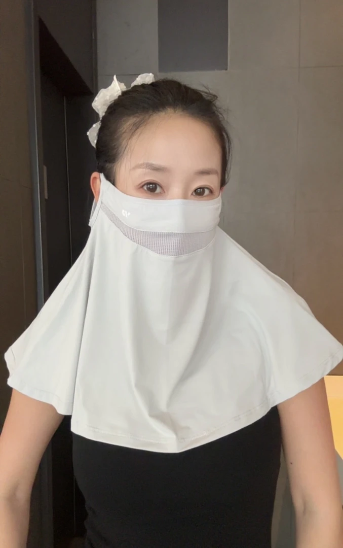 防晒面罩披肩女户外夏季遮阳防紫外线护颈透气户外穿搭挂耳