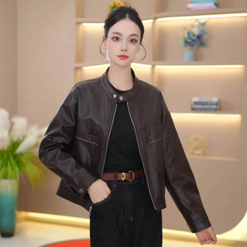 秋季时尚皮衣新款减龄显瘦休闲短款夹克设计感皮洋气外套女