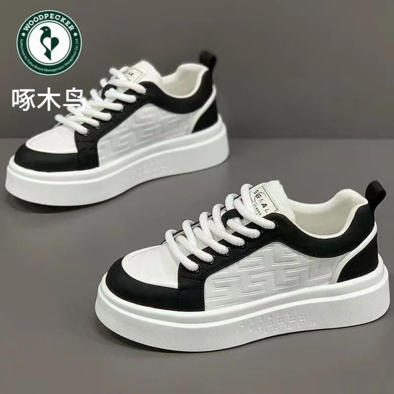 啄木鸟男鞋透气2025新款薄款休闲小白鞋潮鞋韩版百搭男士运动板鞋