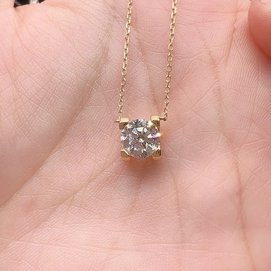 18K金镶嵌项链实验室培育钻石