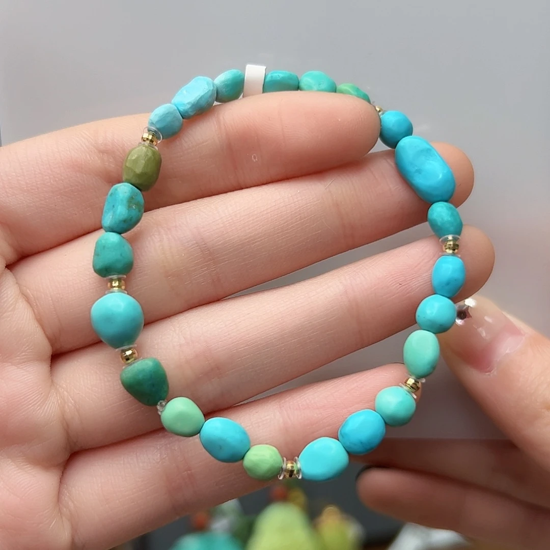 绿松石珠宝奇石18K金镶嵌