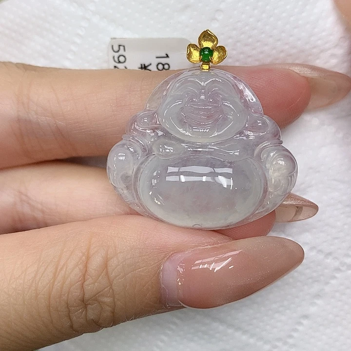 颈饰18K金镶嵌翡翠
