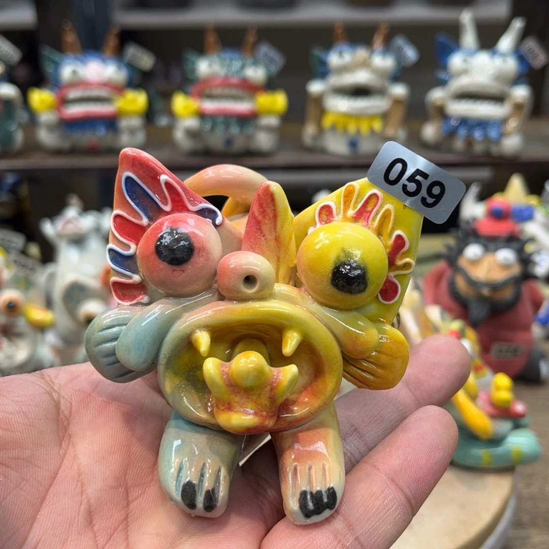 摆件纯手工抽象陶瓷摆件微瑕059