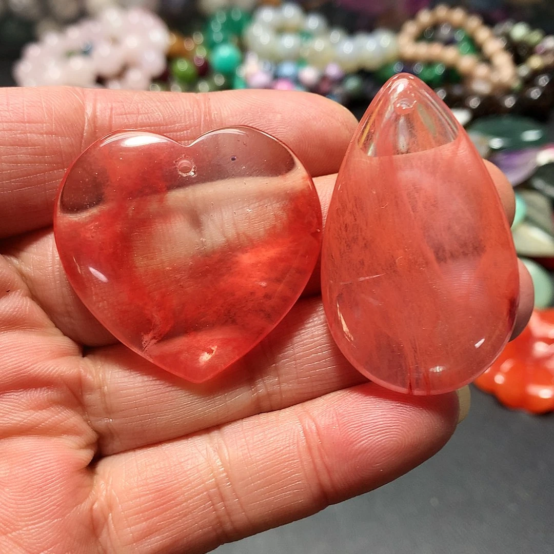 未镶嵌手串玛瑙/玉髓两个吊坠