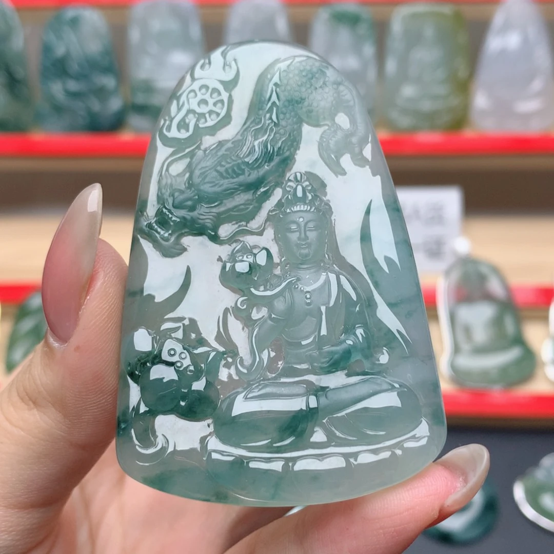 翡翠颈饰未镶嵌鹏*御龙观音