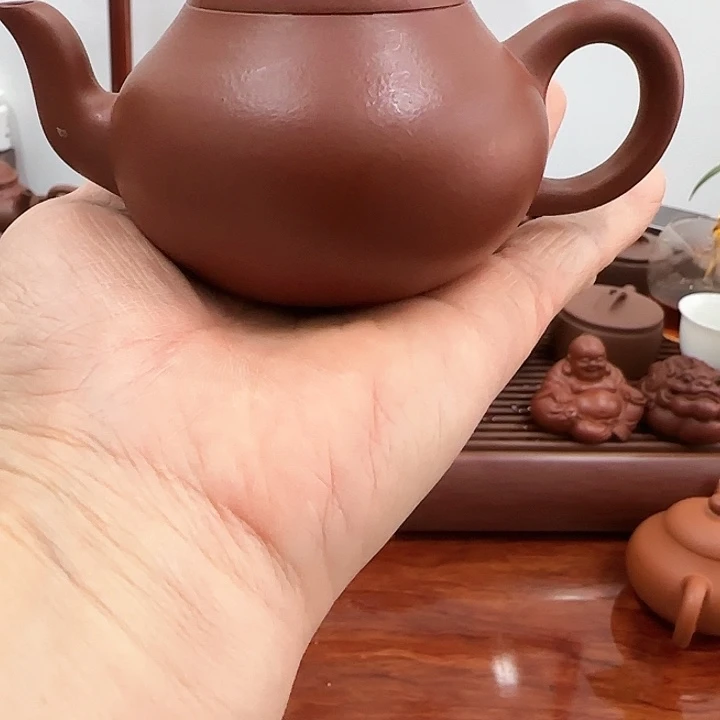 朱泥茶壶健精工半手