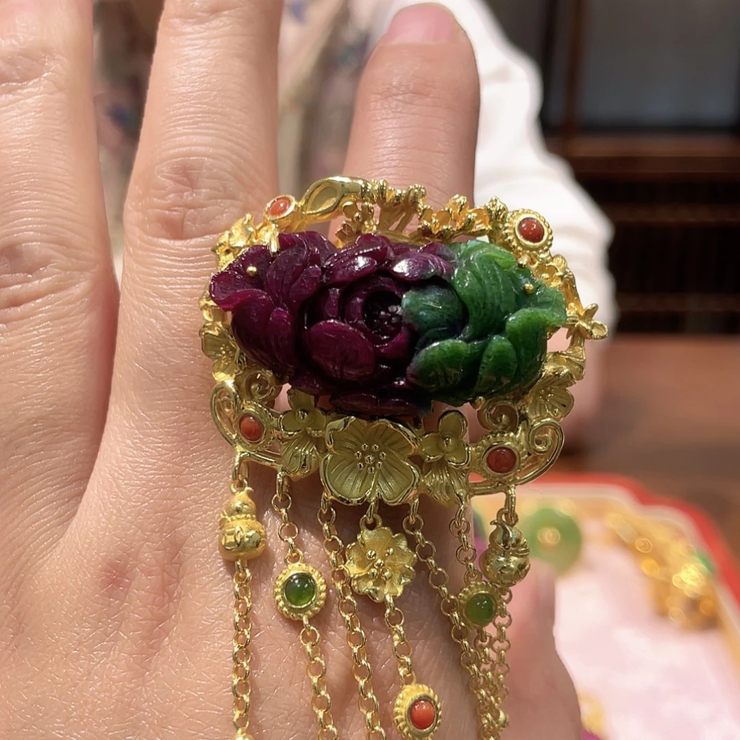 锦纶非金属戒指红宝