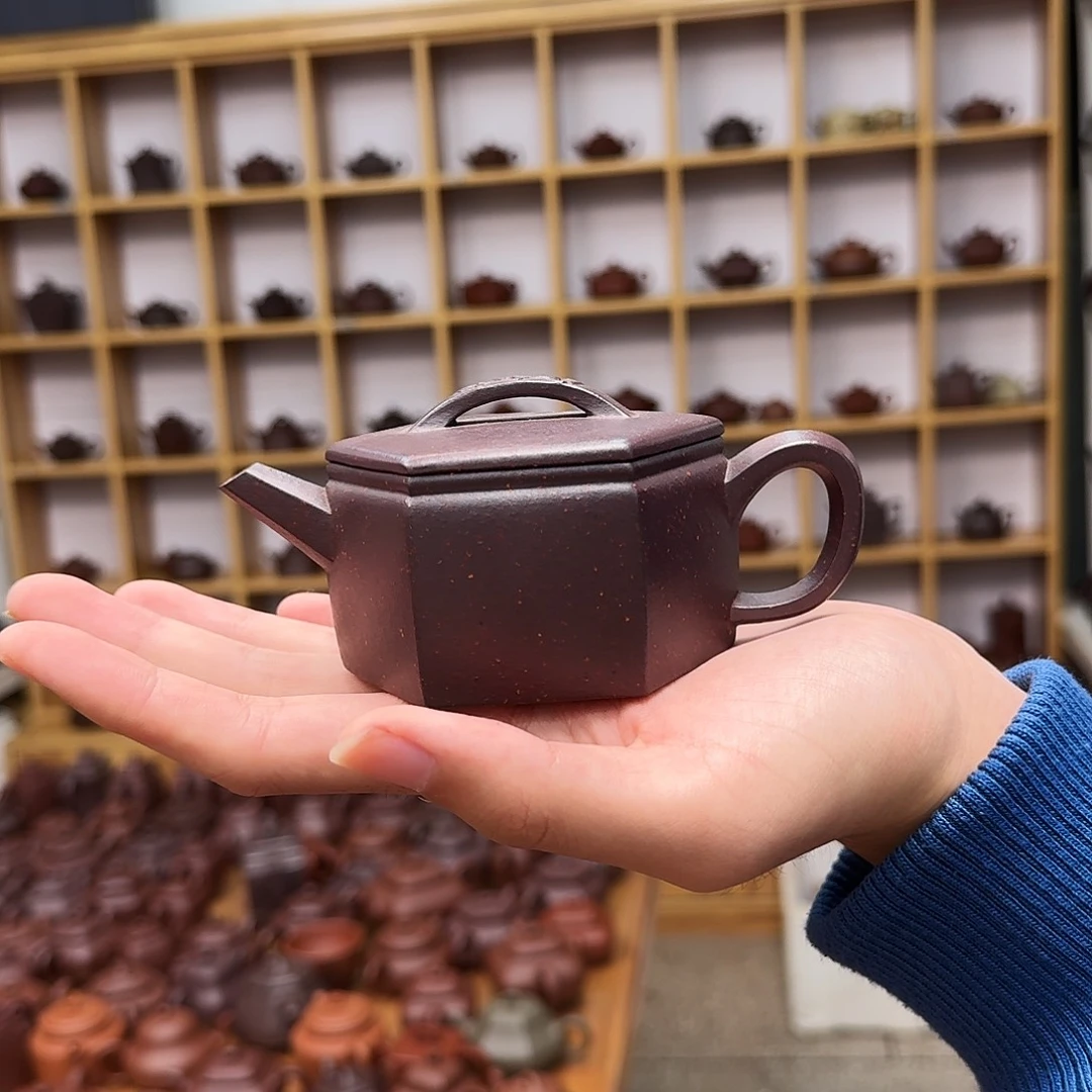 茶壶紫砂六方汉瓦160cc
