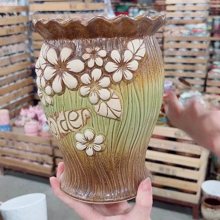有孔.凑单10元陶瓷花盆发货！