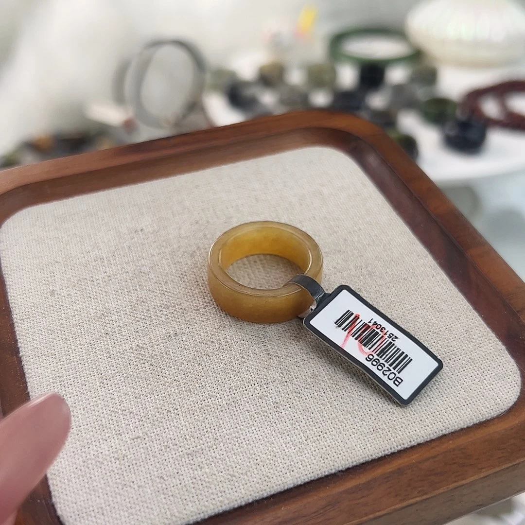 和田玉未镶嵌戒指N54红糖圆切直径17不退换