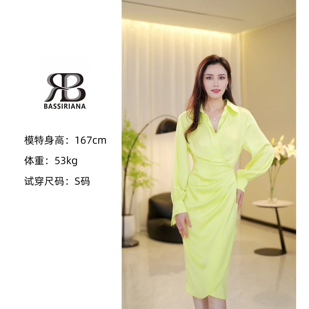 【止不住的温柔】纯色百搭时尚休闲女士衬衣长裙连衣裙A618