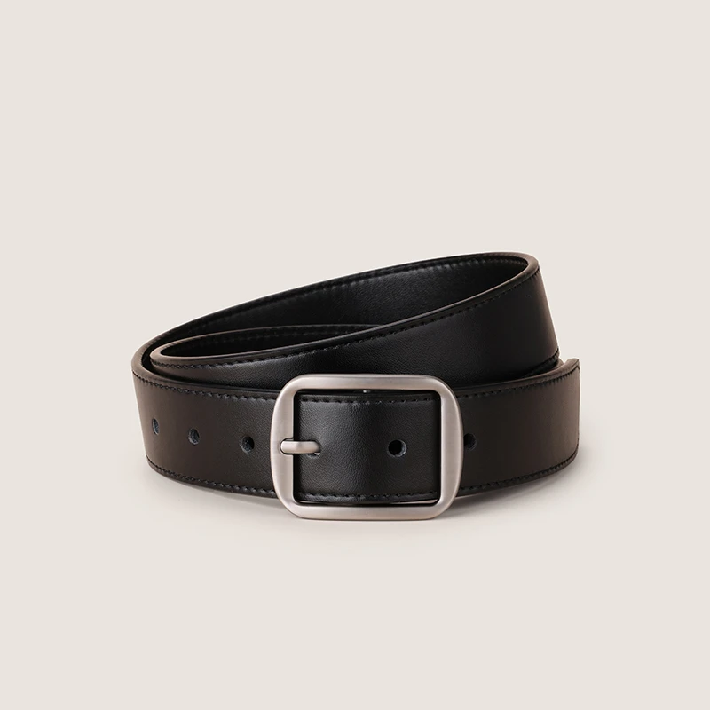 百搭针扣皮带女配牛仔裤真皮2025新款简约通勤西装腰带女韩版黑色