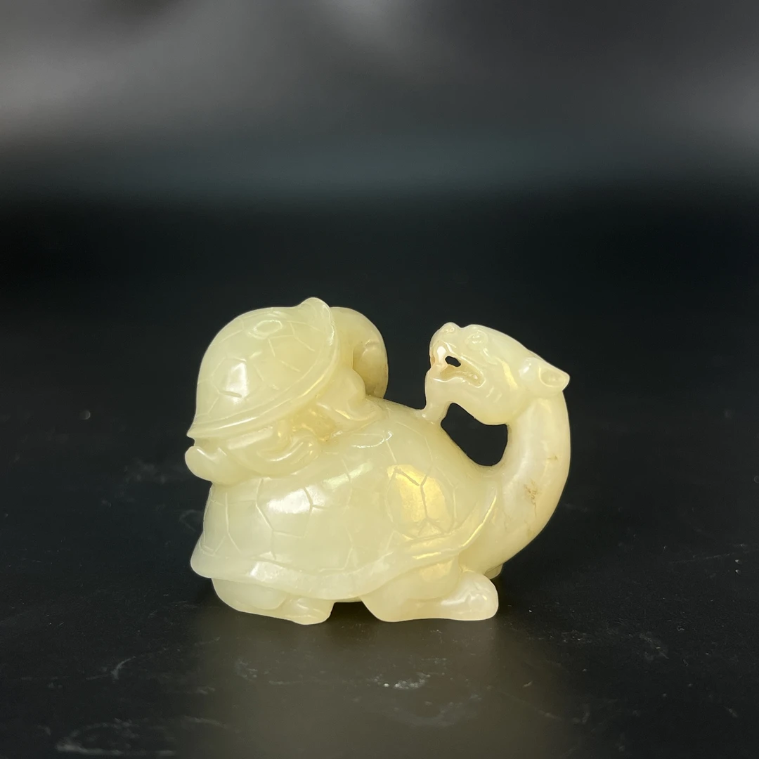"民国和田玉龙龟/ DL002319/ 古玩/收藏/德州文物"