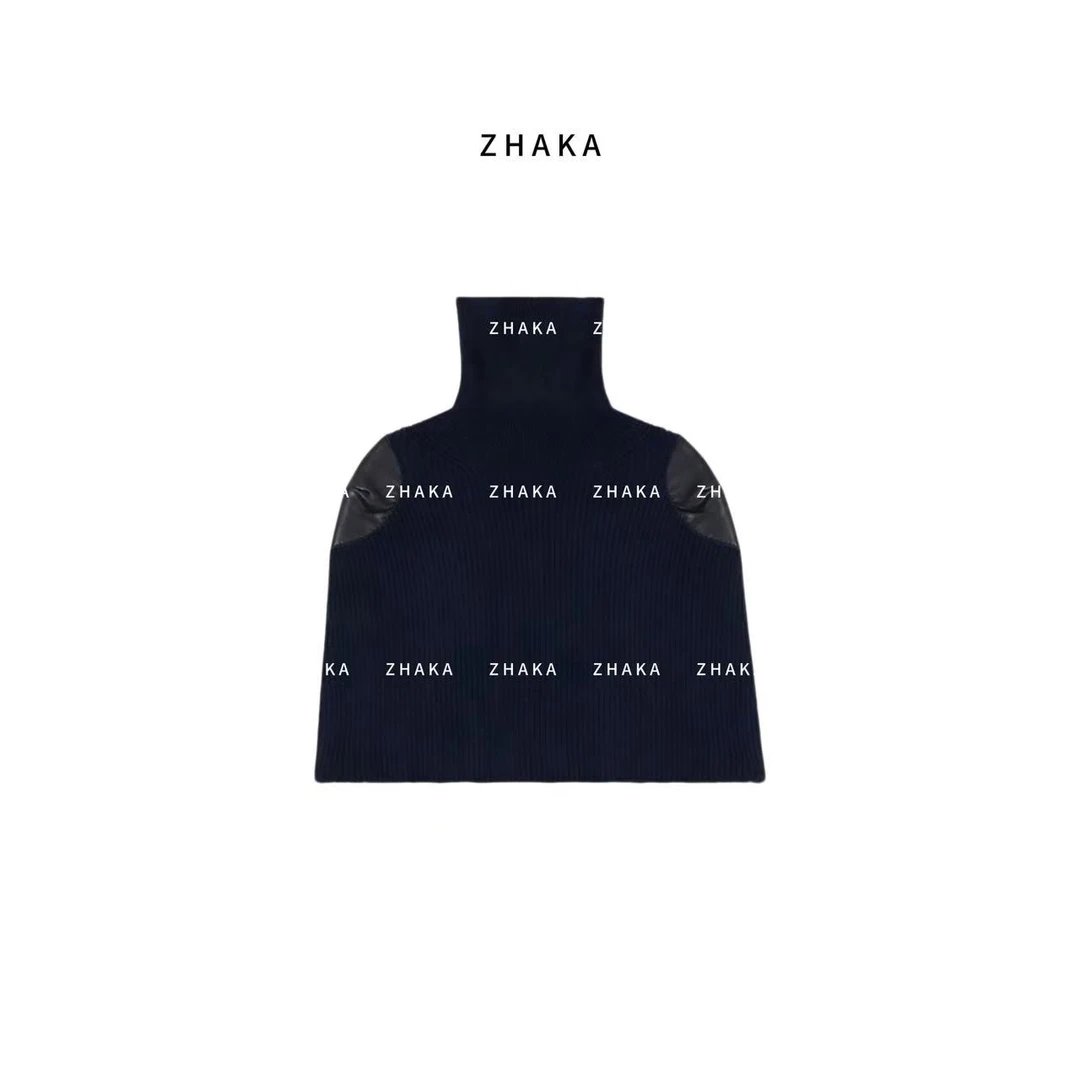 ZHAKA/羊毛半高领披肩斗篷zk599