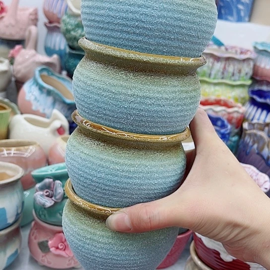 多肉绿植陶瓷花盆9.9包邮