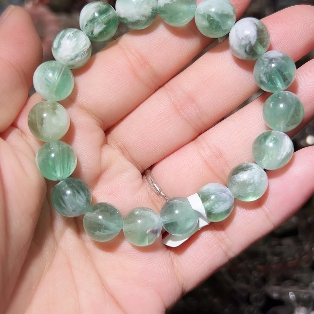 水晶手链未镶嵌抖***谱羽毛萤石