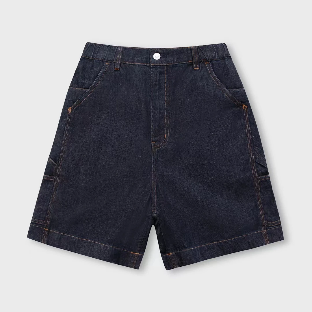 薄款休闲牛仔亚麻短裤男士水洗