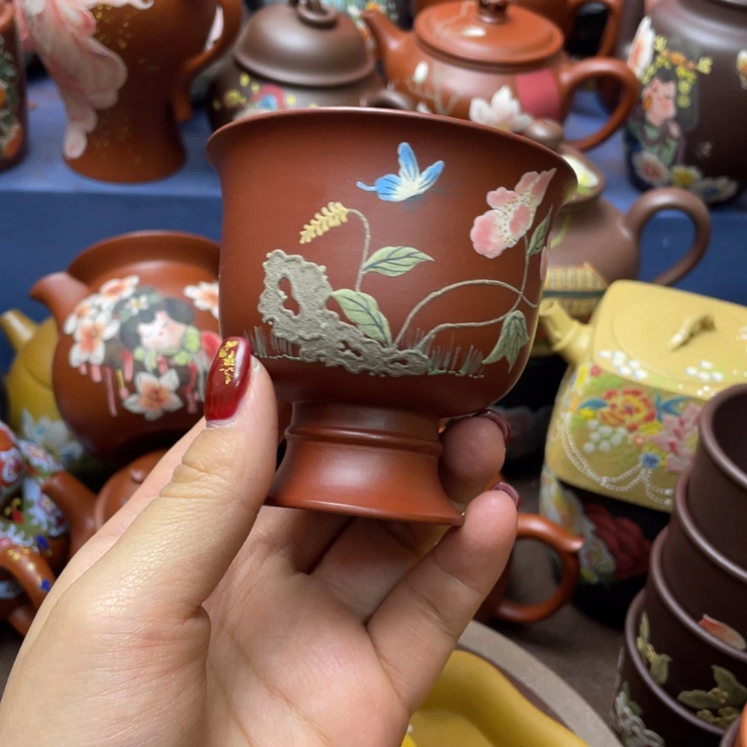 茶杯红泥紫砂主人杯100cc